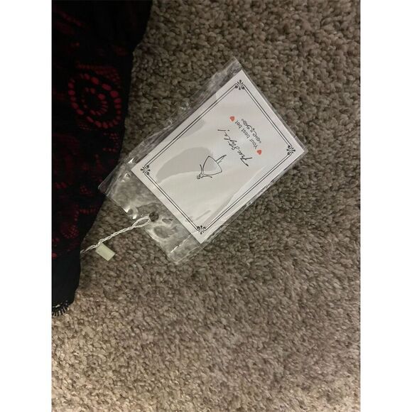 Feifei Women's M Black & Red Lace Blouse High Neck Party Top - Picture 7 of 7